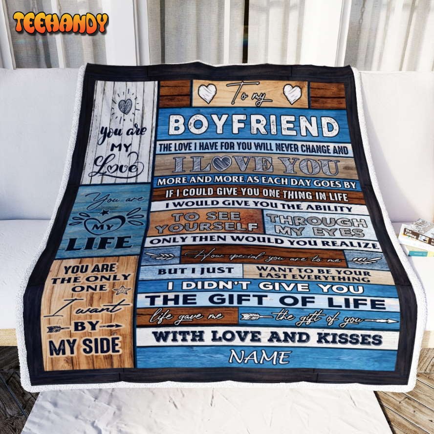 To My Boyfriend  From Girlfriend Wood I Love You More And More Blanket