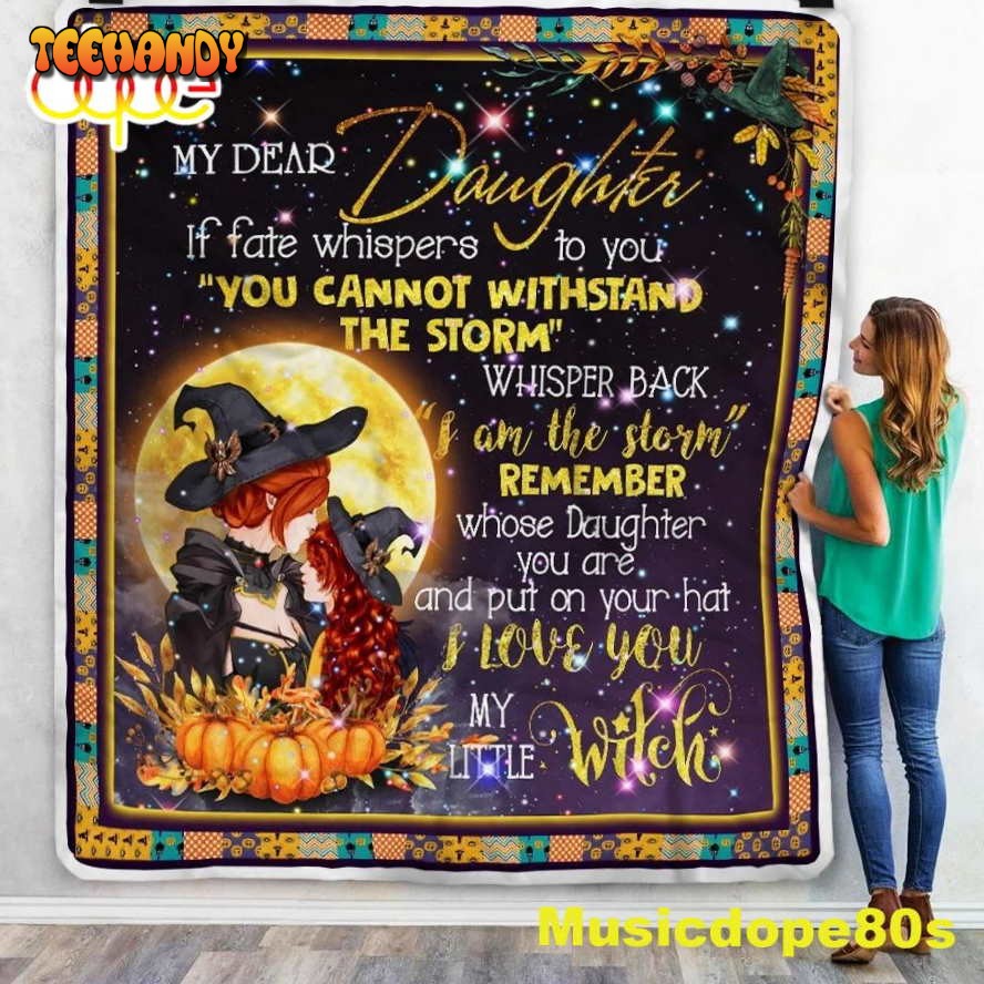 To My Daughter My Little Witch Halloween Sofa Fleece Throw Blanket