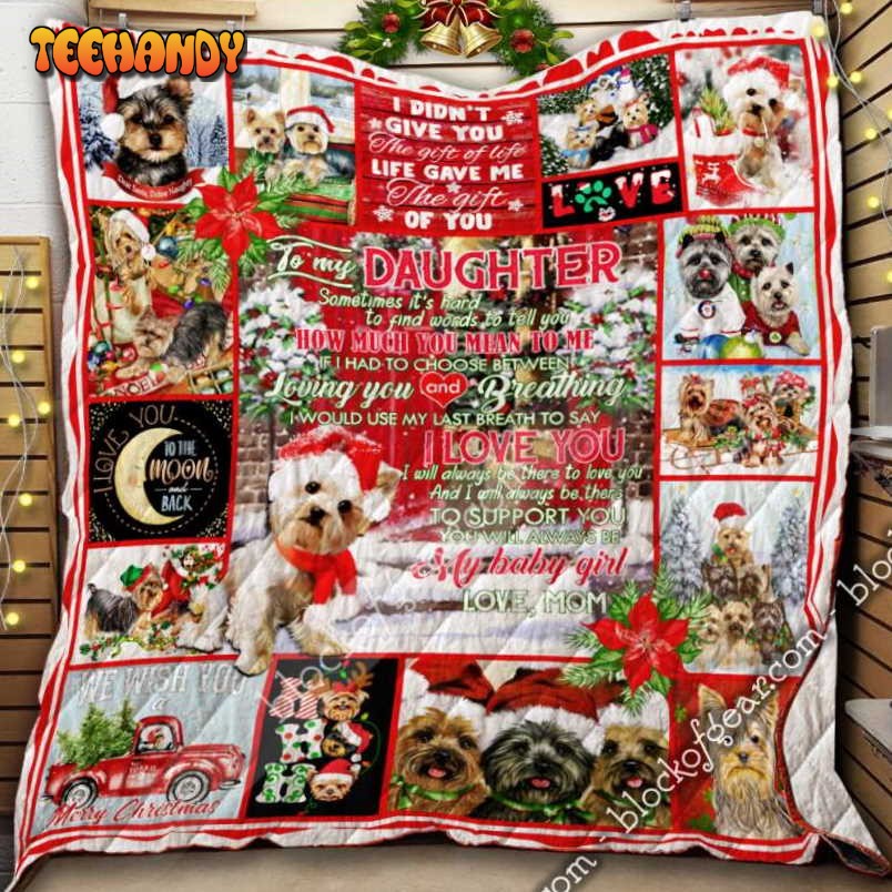 To My Daughter, Yorkies 3D Quilt Blanket