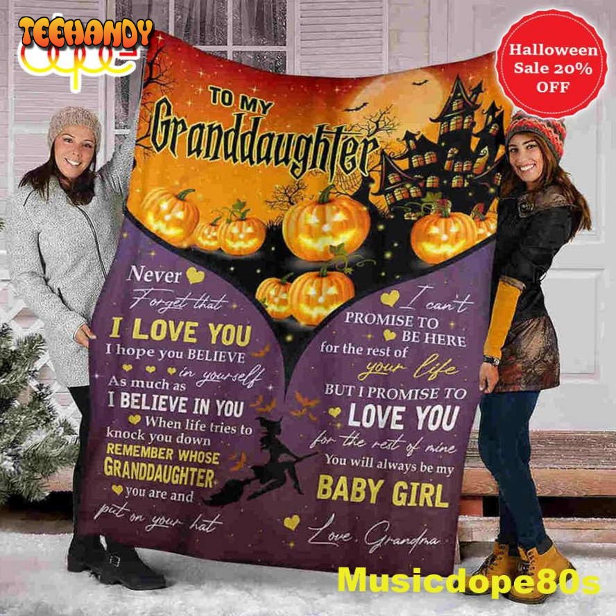 To My Granddaughter Halloween Sofa Fleece Throw Blanket  Halloween Gifts