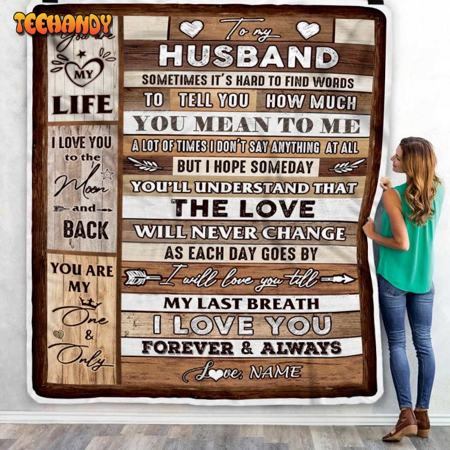 To My Husband  From Wife Wood You Meaning To Me Love You Husband Blanket