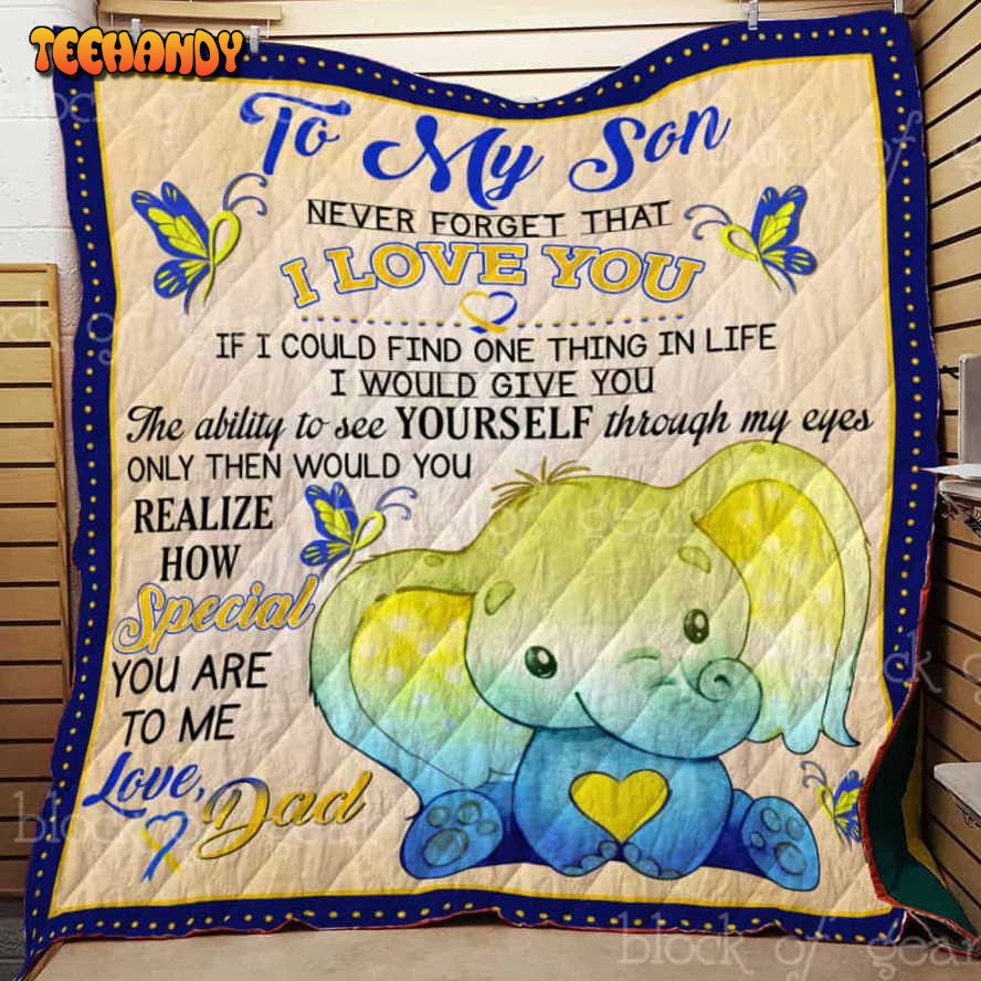 To My Son From Dad 3D Quilt Blanket