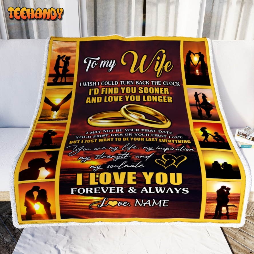 To My Wife  From Husband Name unset I Love You Birthday Blanket