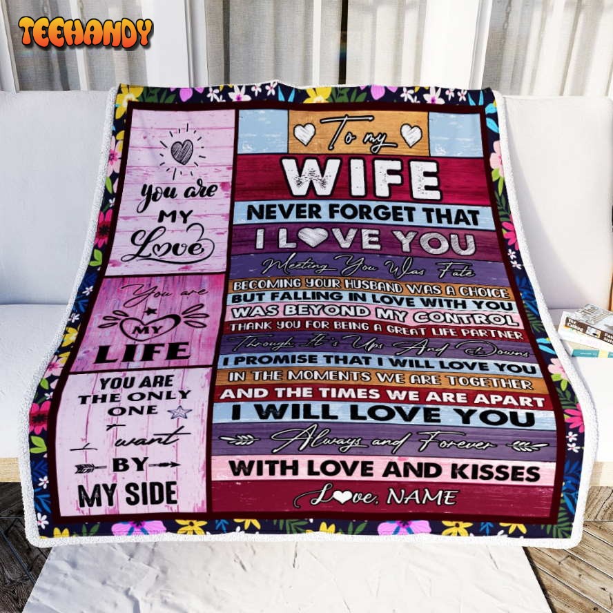 To My Wife  From Husband Romantic I Love You Wedding Blanket