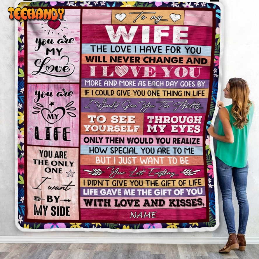 To My Wife  From Husband Wood I Love You More And More oulmate Blanket