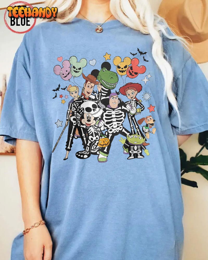 Toy Story Halloween Shirt, Mickey And Friends Skeleton Shirt