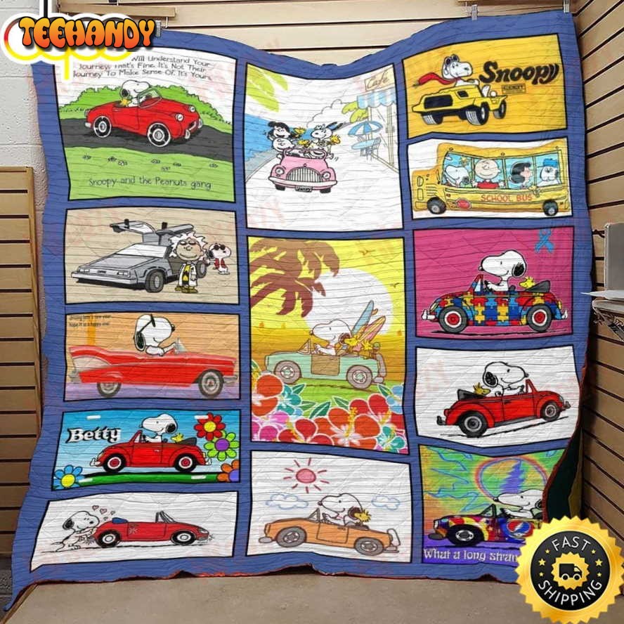 Travel By Car With Snoopy The Peanuts Movie Snoopy Dog Blanket