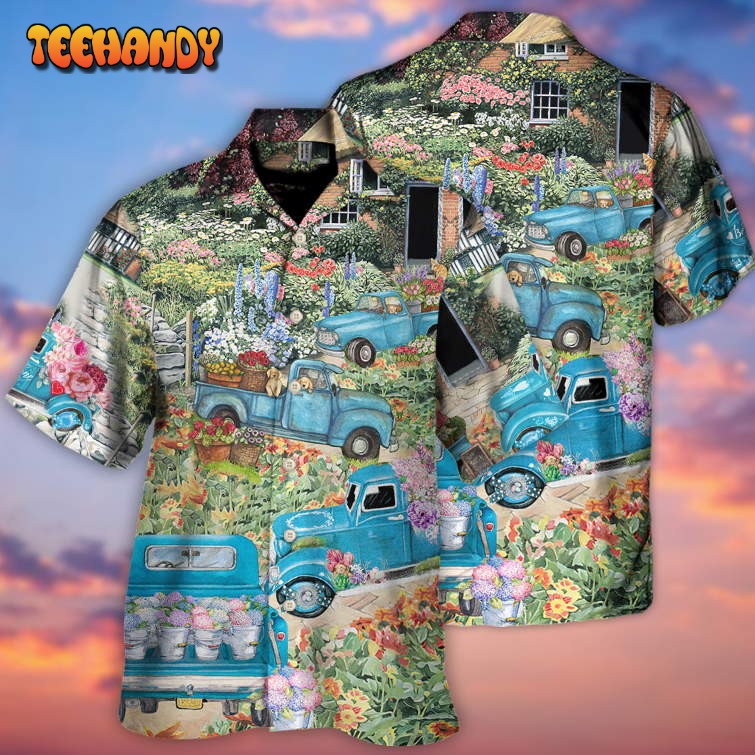 Truck Delivery Happiness Flower Around Town Hawaiian Shirt