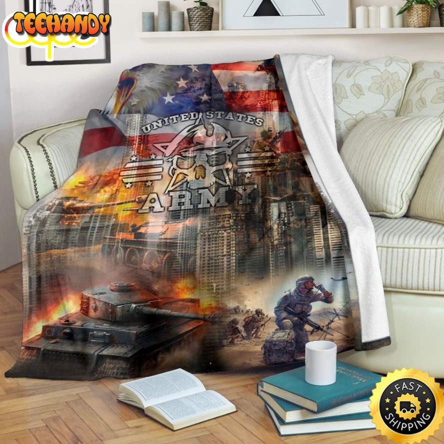 United State Army Veteran Fleece Throw Blanket