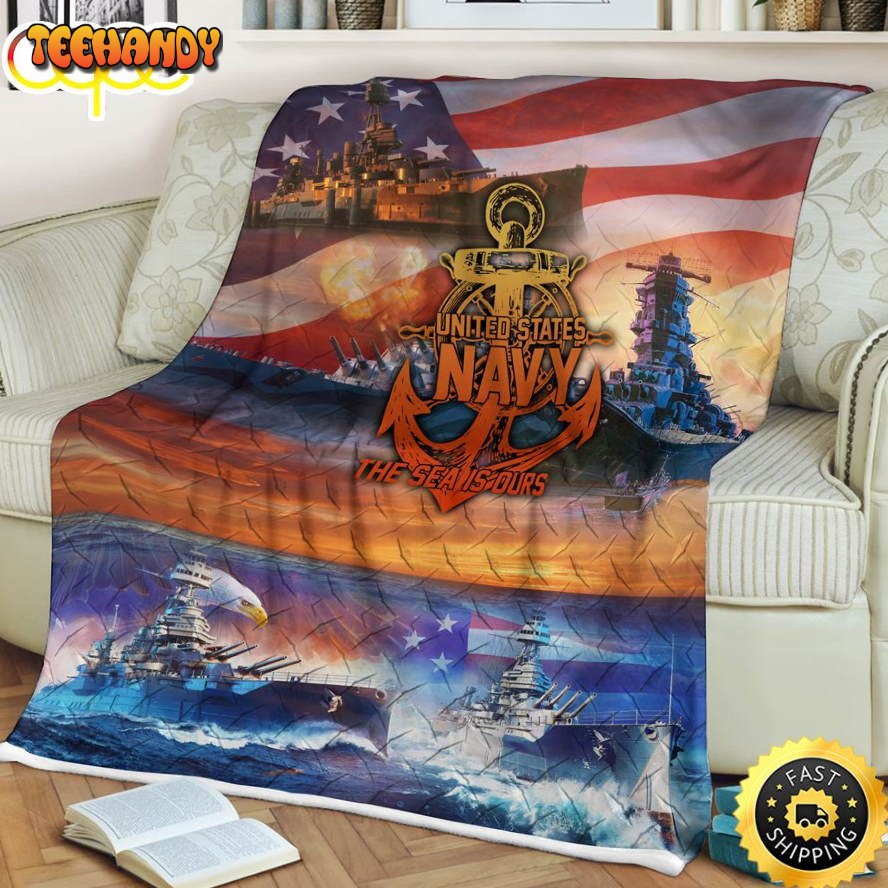 United State Navy The Sea Is Ours Fleece Throw Blanket