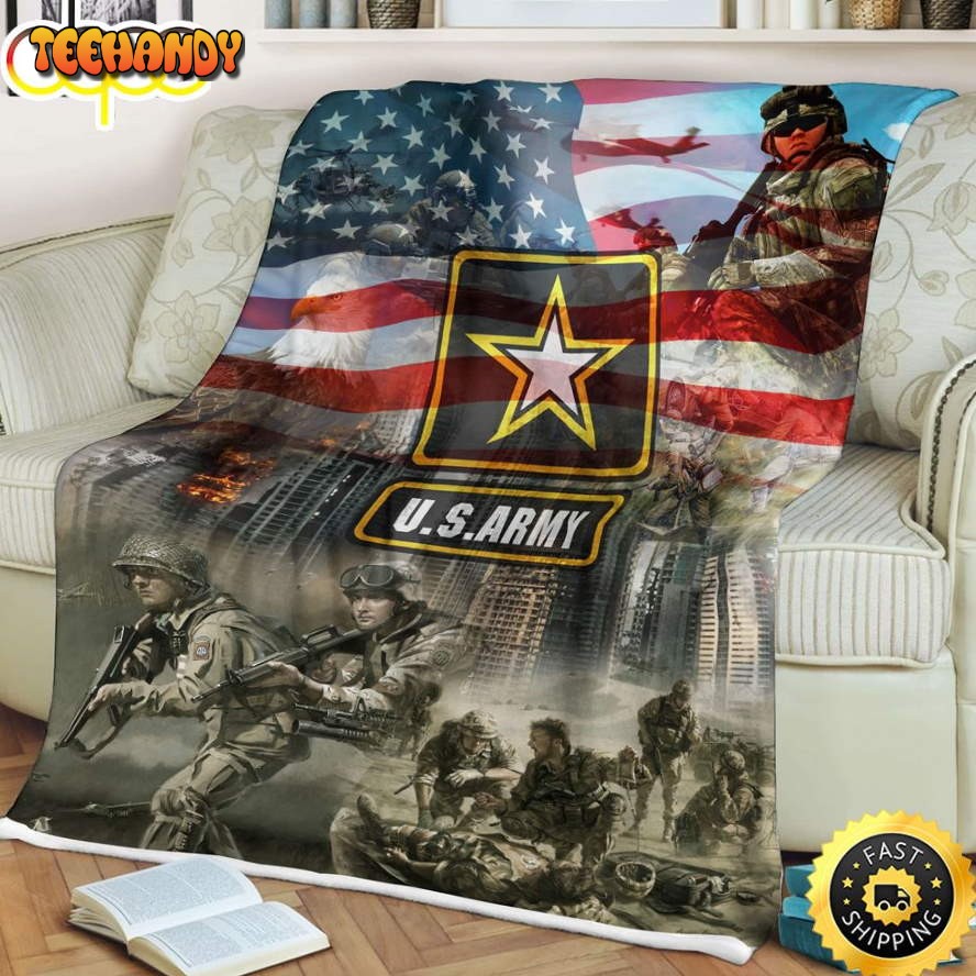 U.S Army And Soldiers Fleece Throw Blanket