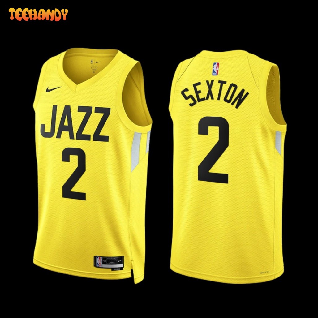 Utah Jazz Collin Sexton 2022-23 Icon Edition Jersey Yellow