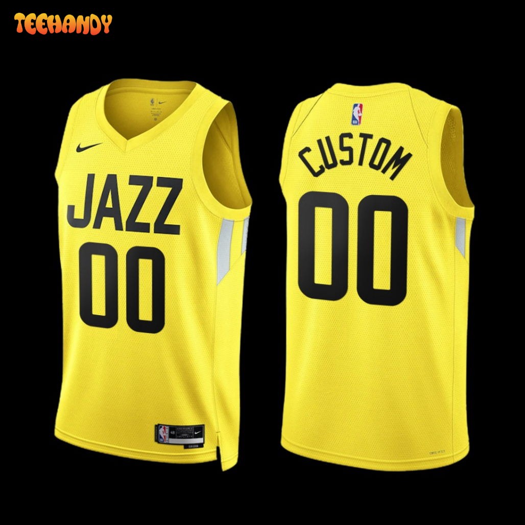 Utah Jazz Custom 2022-23 Icon Edition Jersey Yellow