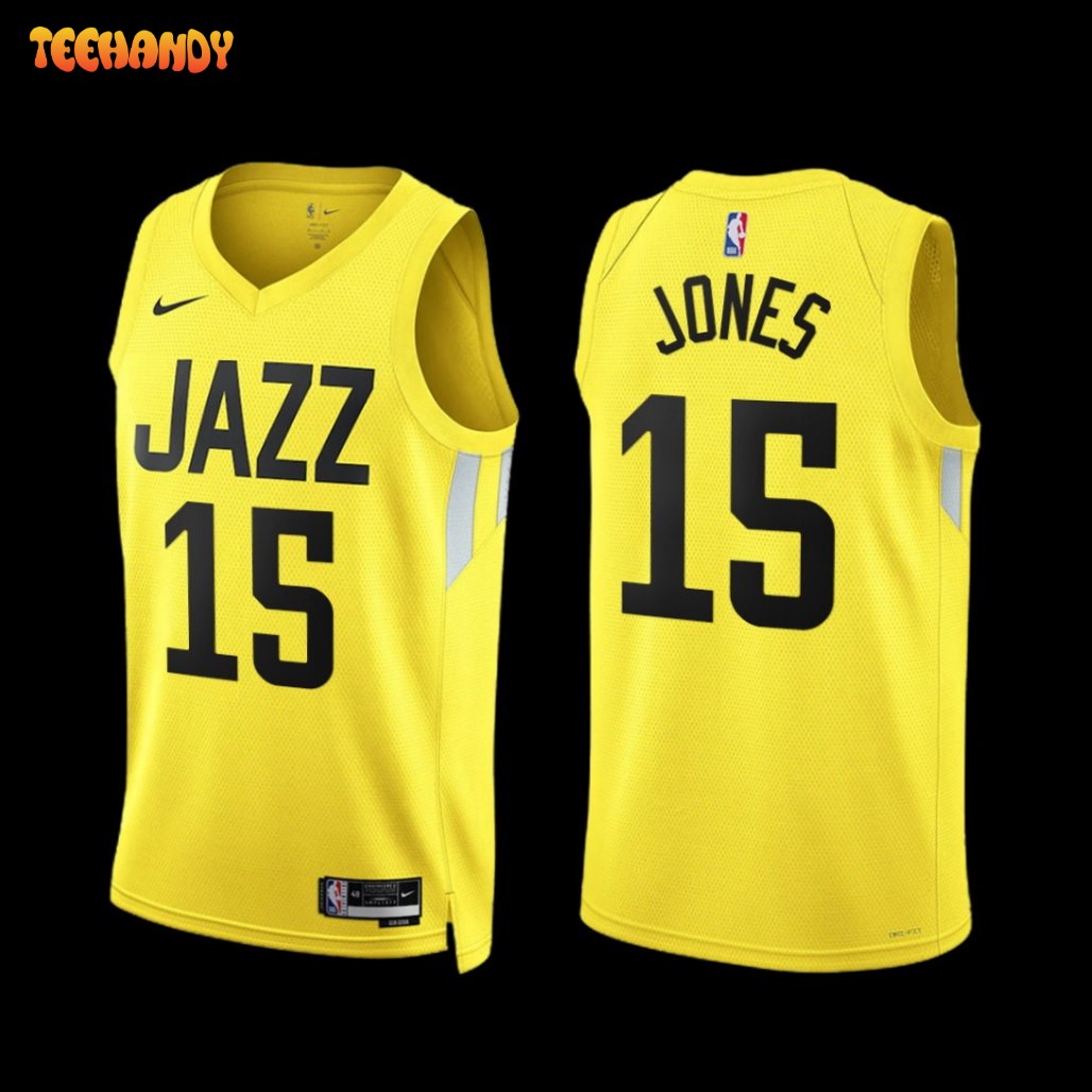 Utah Jazz Damian Jones 2022-23 Icon Edition Jersey Yellow