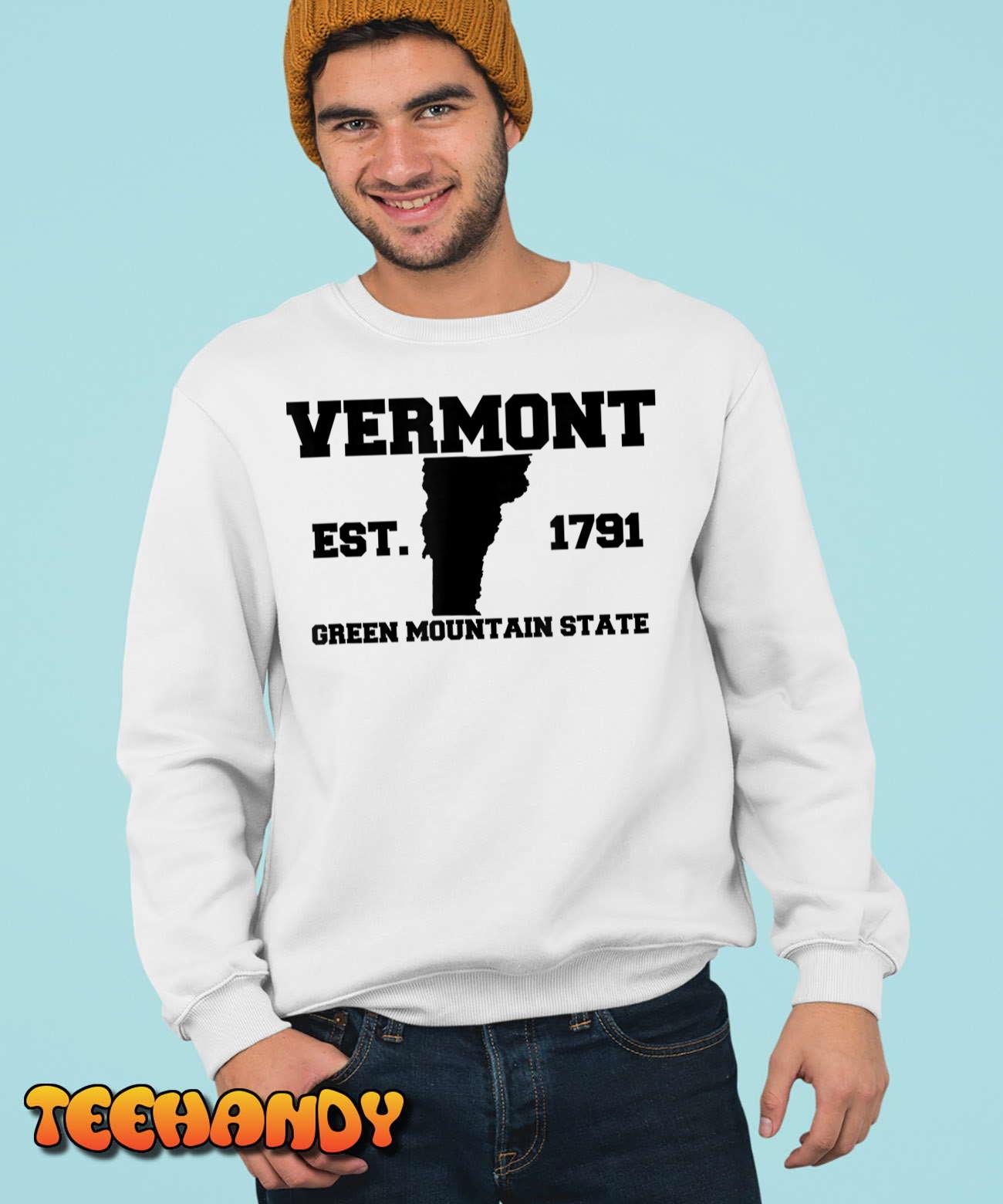 Vermont Souvenir Est 1791 Green Mountain for Men Women Kids T-Shirt