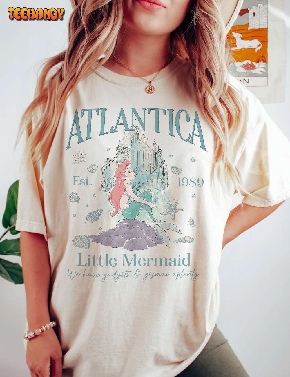 Vintage 90s Disney Little Mermaid Shirt, Atlantica Little Mermaid Ariel Shirt