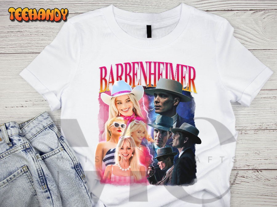 Vintage Barbenheimer T-Shirt - Oppenheimer 90's Margot Robbie Cilian Murphy