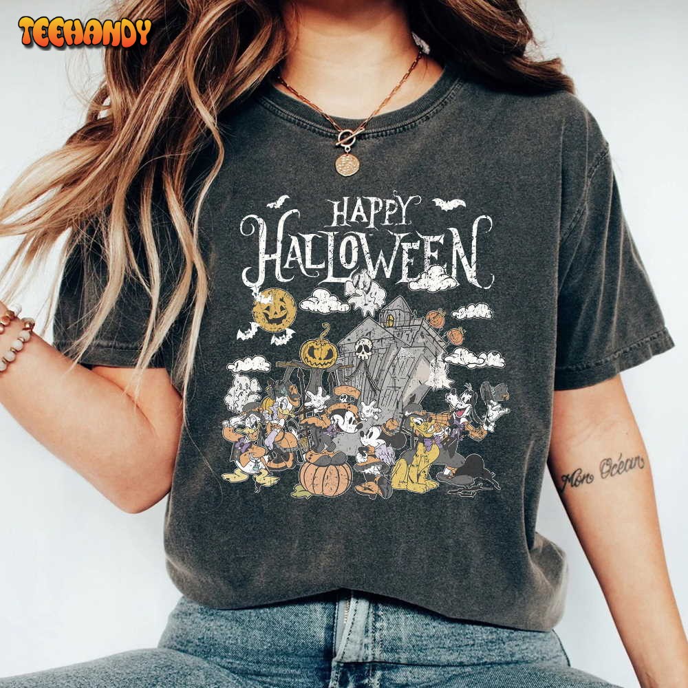 Vintage Mickey And Friends Halloween Shirt, Halloween Disney Matching Shirt