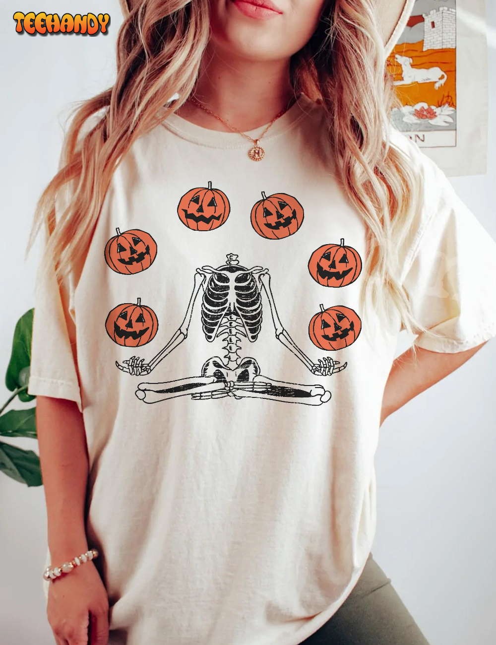 Vintage Pumpkin Halloween Shirt, Skeleton Halloween Pumpkin Sweatshirt