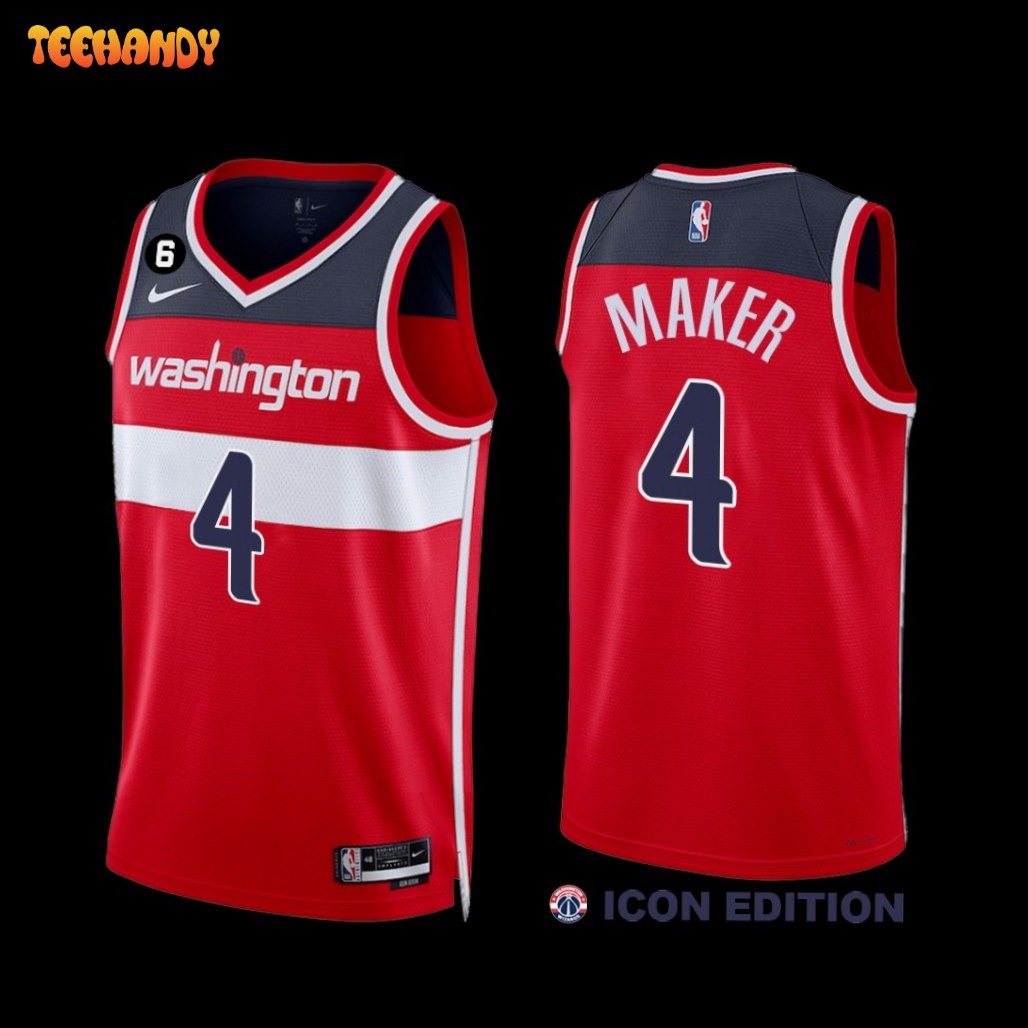 Washington Wizards Makur Maker 2022-23 Icon Edition Jersey Red