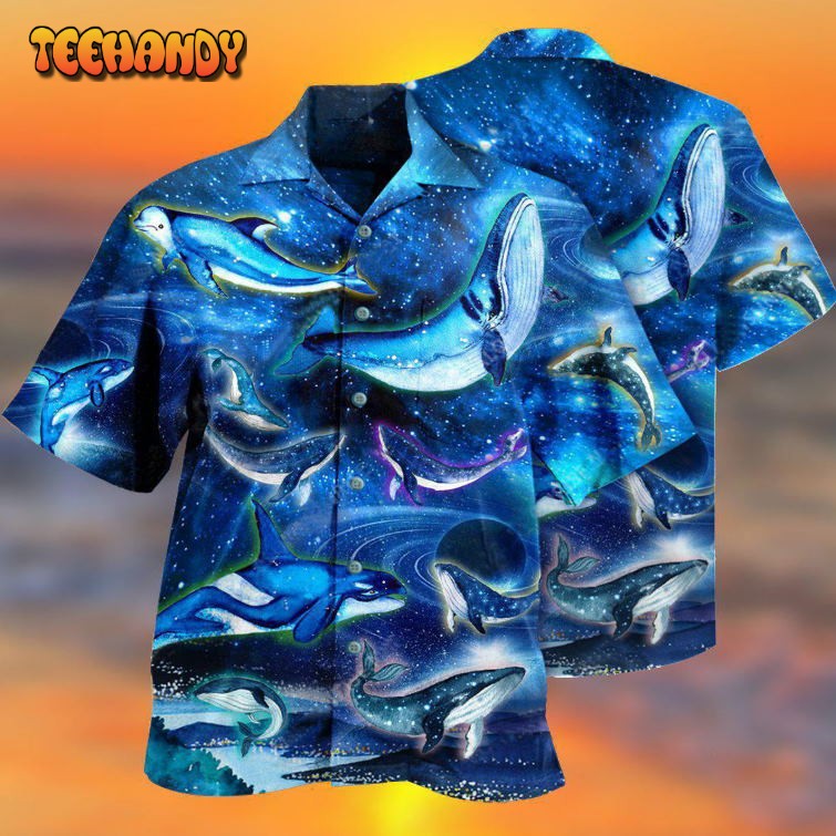 Whale In Fantasy Space Hawaiian Shirt