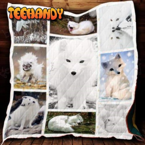 White Fox Customize Quilt Blanket