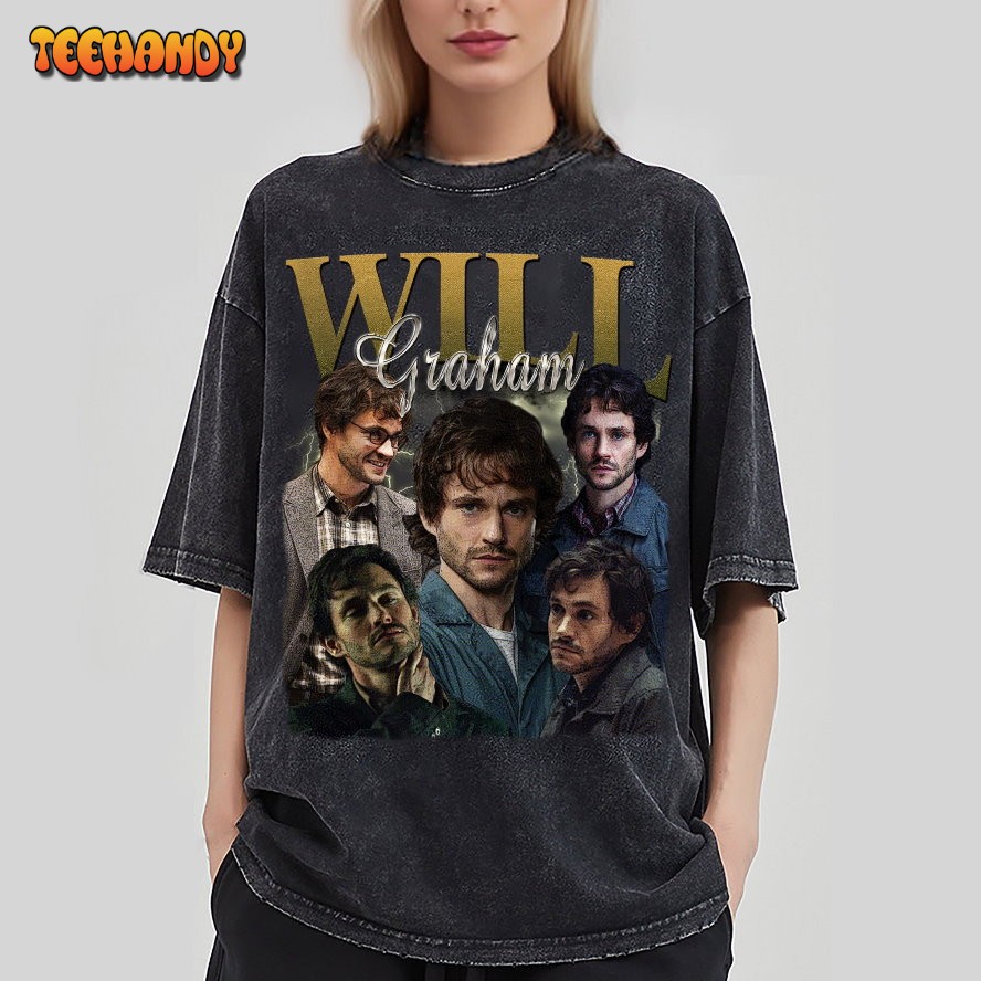 Will Graham Vintage Washed T-Shirt, Actor Homage Graphic Unisex T Shirt