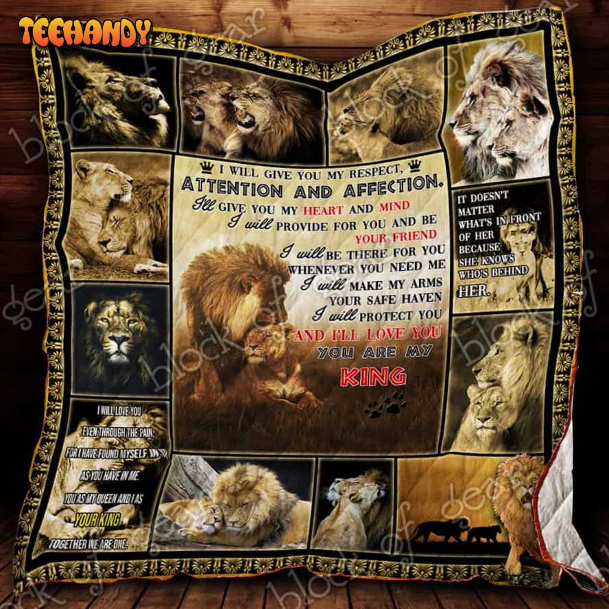 You Are My King Lion Couple 3D Quilt Blanket
