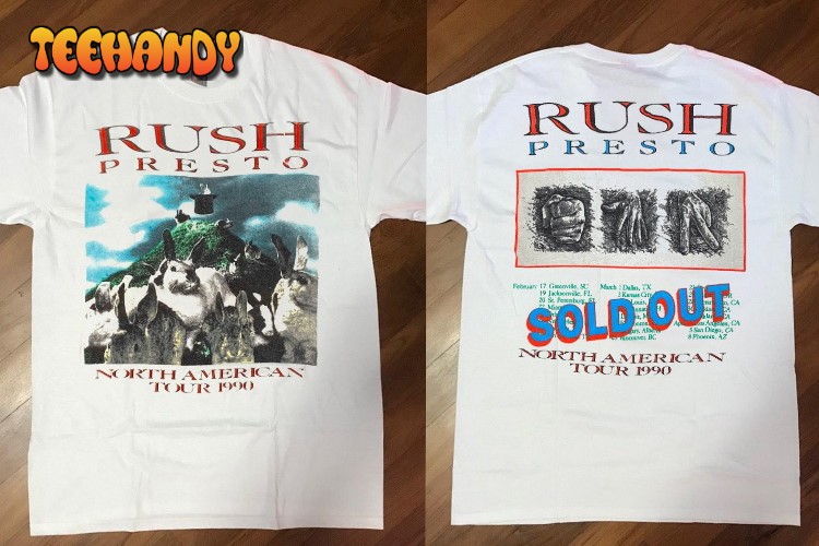 1990 Rush Presto North American Tour T-Shirt, Rush Tour Sold Out 1990 T-Shirt