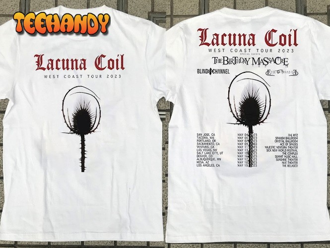 2023 Lacuna Coil Shirt West Coast Tour T-Shirt, Lacuna Coil Tour 2023 T-Shirt