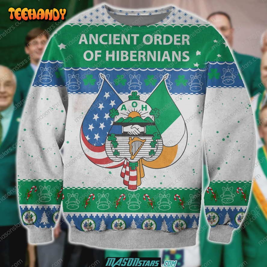 3D All Over Ancient Order of Hibernians Ugly Sweater, Ugly Sweater