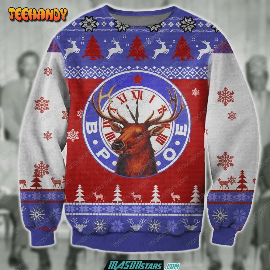 3D ALL OVER BPOE UGLY SWEATER, Ugly Sweater, Christmas Sweaters