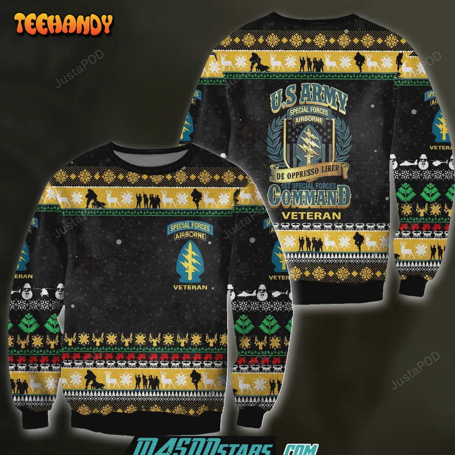 3D All Over Print Airborne Veteran Ugly Sweater, Ugly Sweater