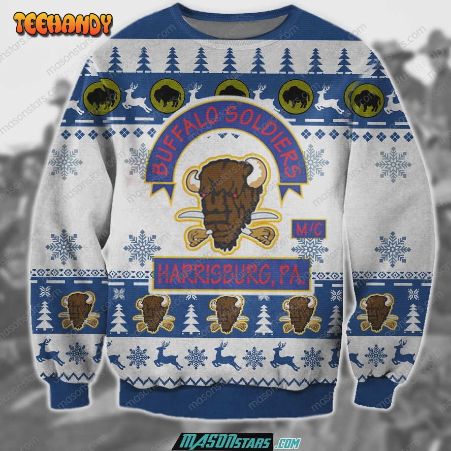 3D All Over Print Buffalo Soldiers Ugly Sweater, Ugly Sweater