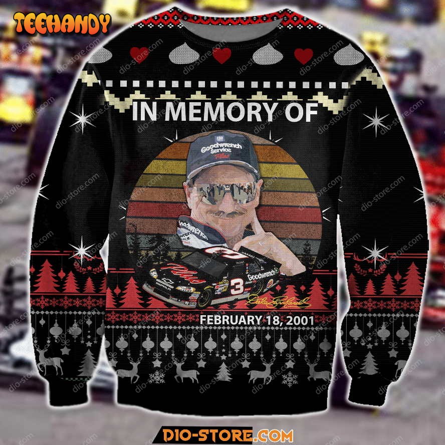3D All Over Print Dale Earnhardt Ugly Christmas Sweater, Ugly Sweater