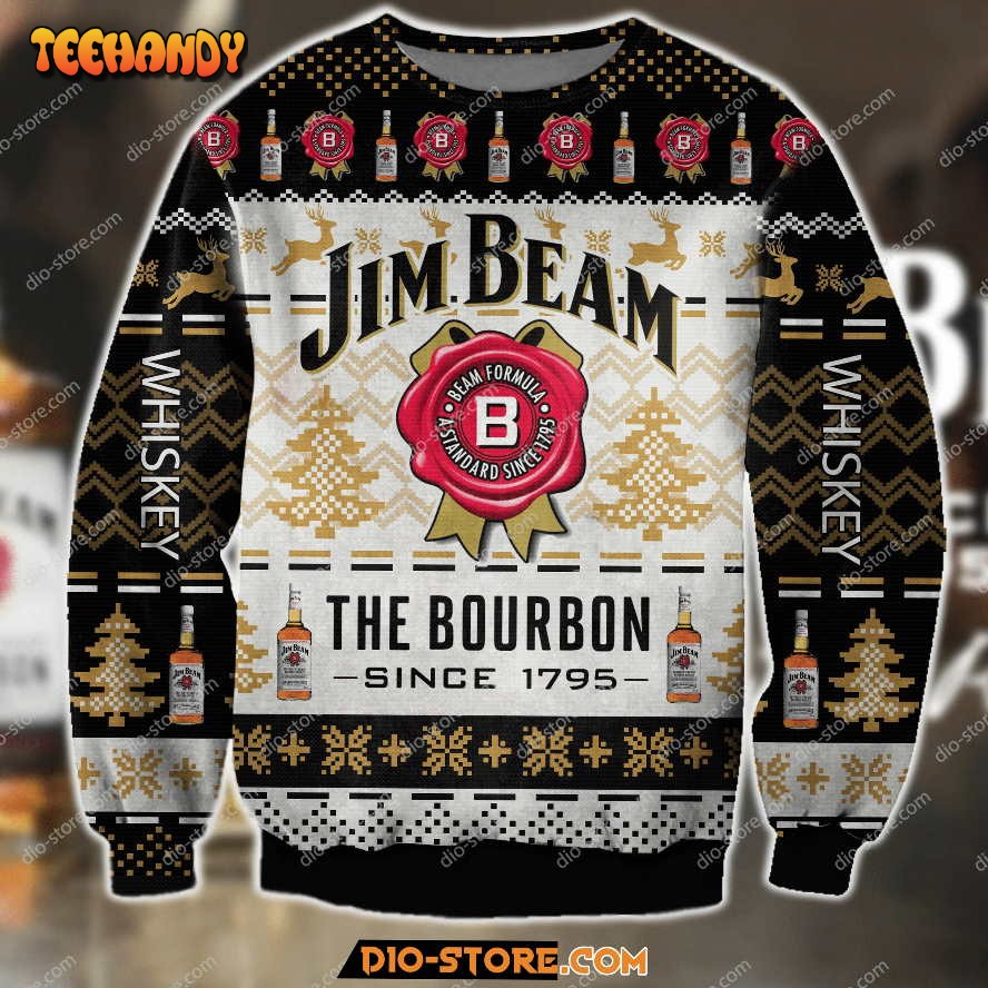 3D All Over Print Jim Beam The Bourbon Since 1795 Ugly Christmas Sweater