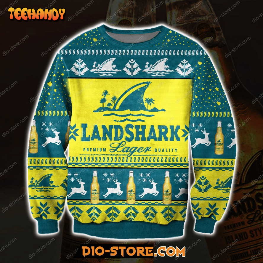 3D All Over Print Landshark Lager Beer Ugly Christmas Sweater, Ugly Sweater