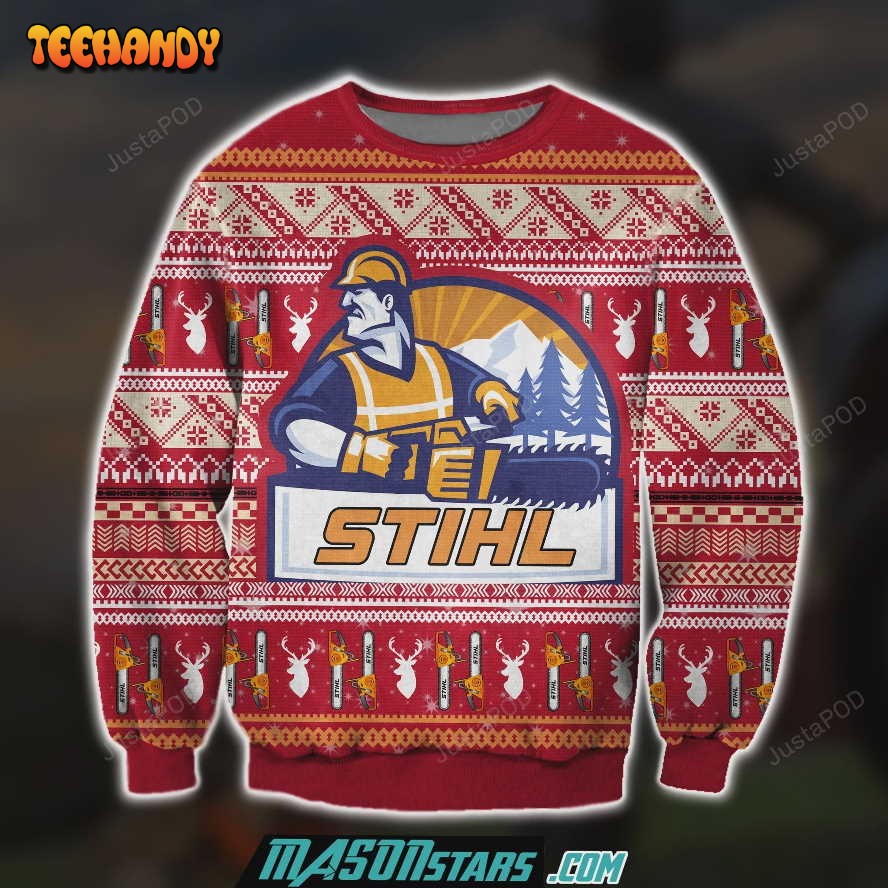 3D ALL OVER PRINT STIHL CHAINSAWS UGLY CHRISTMAS SWEATER