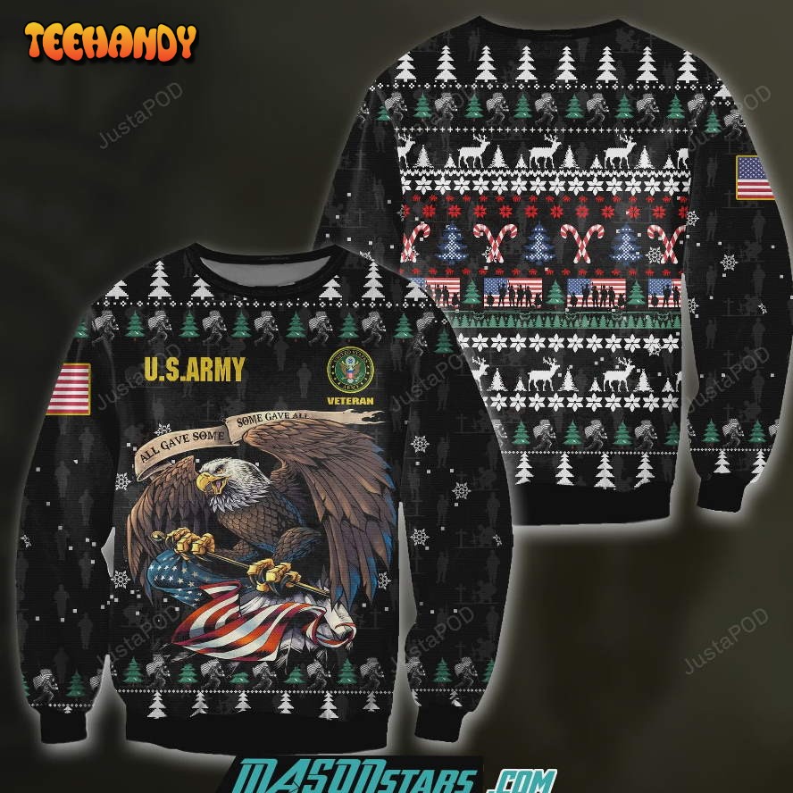 3D All Over Print Us Army Veteran Ugly Sweater, Ugly Sweater