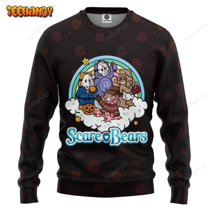3D Care Bears Halloween Sweatshirt Ugly Sweater, Ugly Sweater