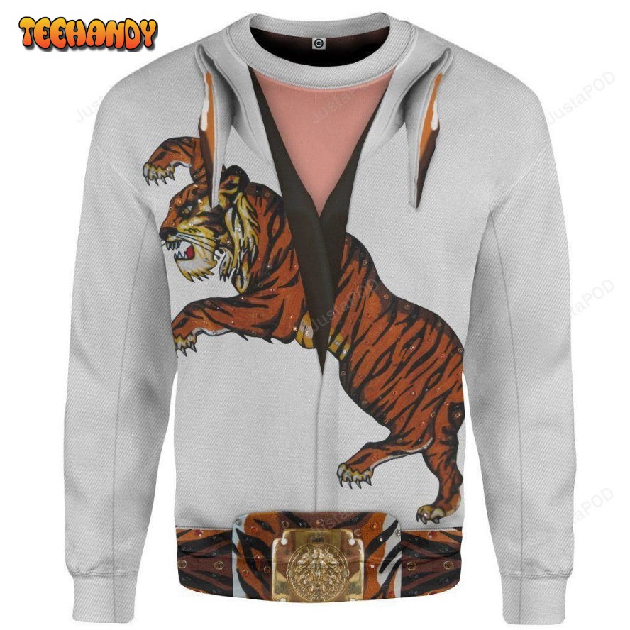 3D ELV PRL Tiger Jumpsuit Sweatshirt Ugly Sweater, Ugly Sweater