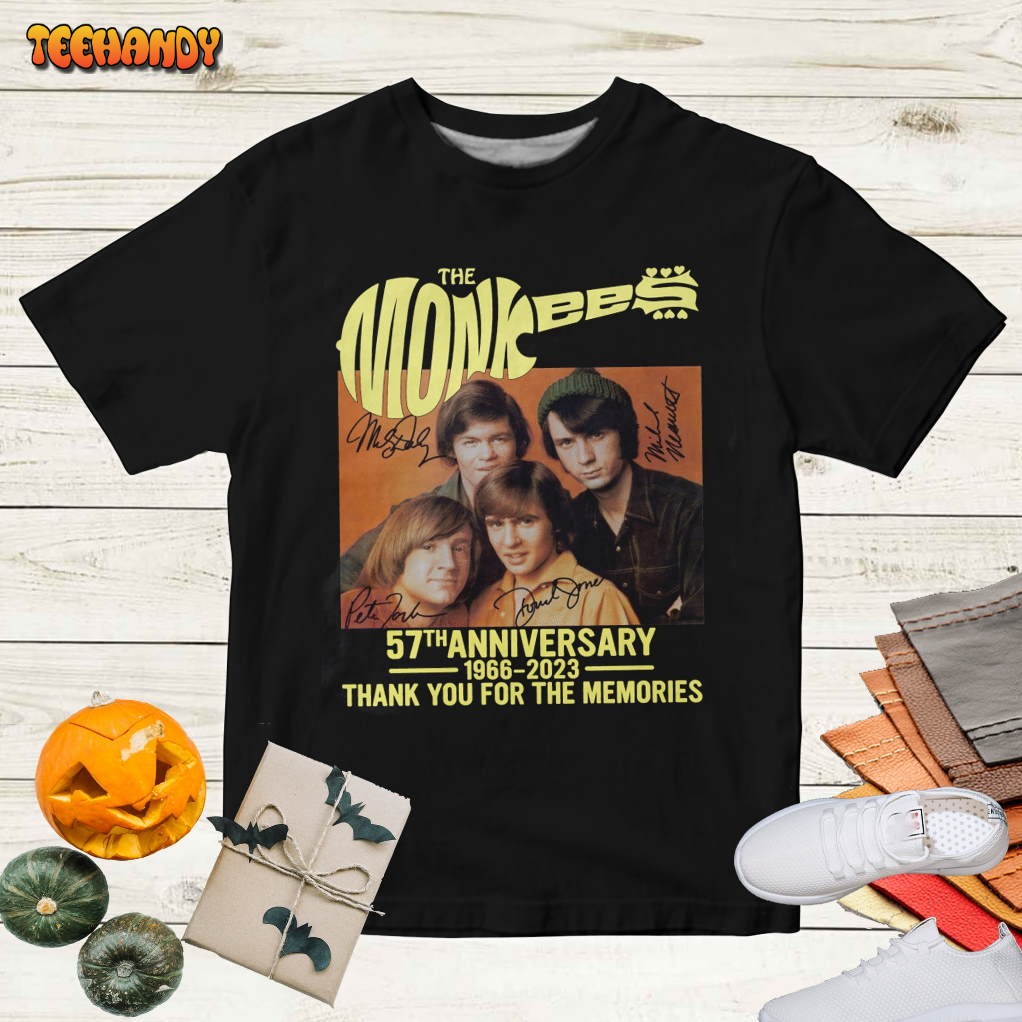 57th Anniversary 1966-2023 Signatures The Monkees T-Shirt