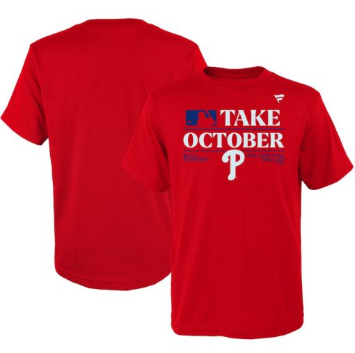 Philadelphia Phillies Take October Red 2023 Postseason Locker Room T-Shirt