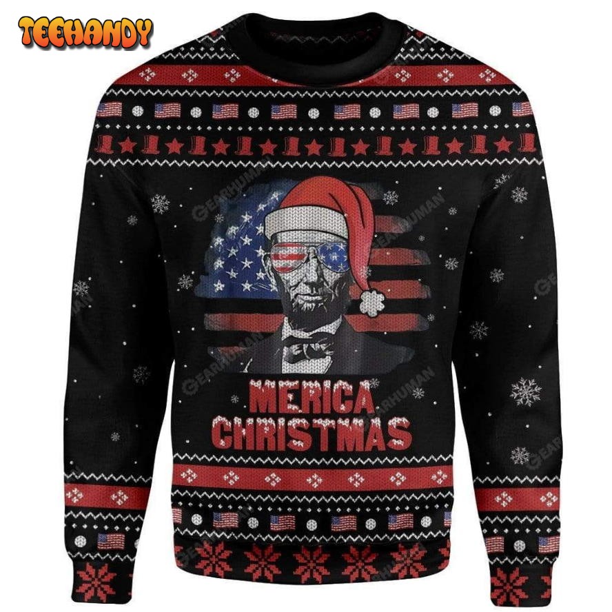 Abraham Lincoln Ugly Christmas Sweater, All Over Print Sweatshirt