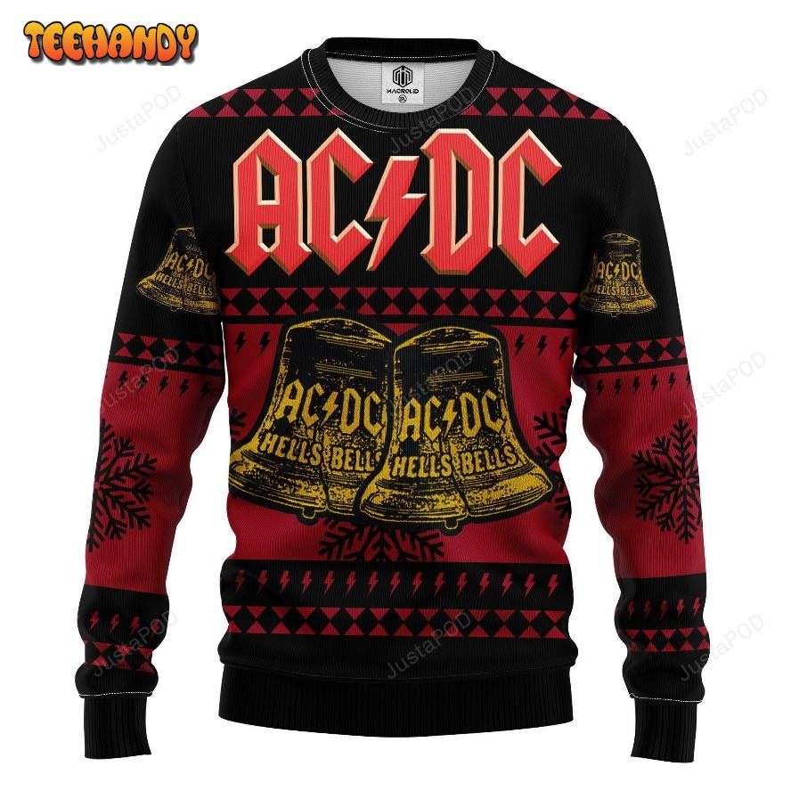 Acdc Red Hells Bells Ugly Christmas Sweater, All Over Print Sweatshirt