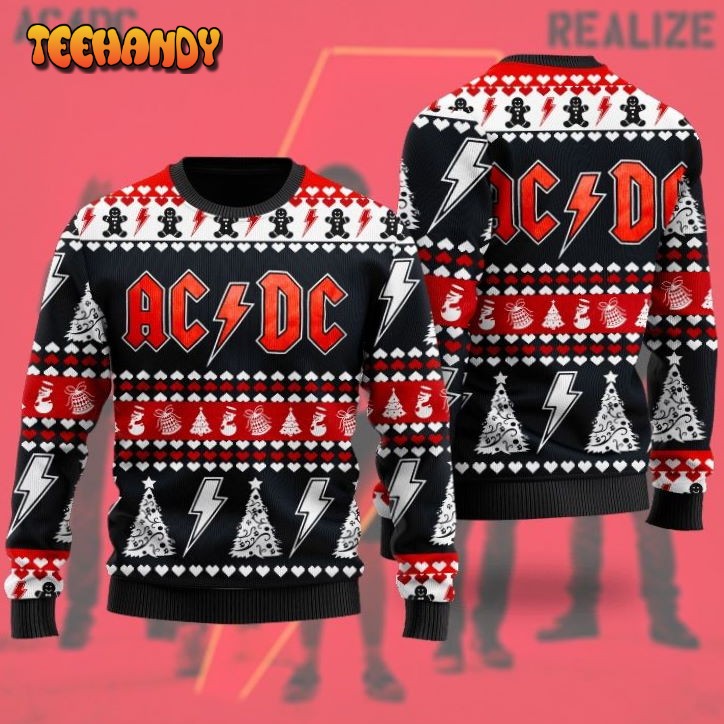 ACDC Rock Band Ugly Christmas Sweater, All Over Print Sweatshirt