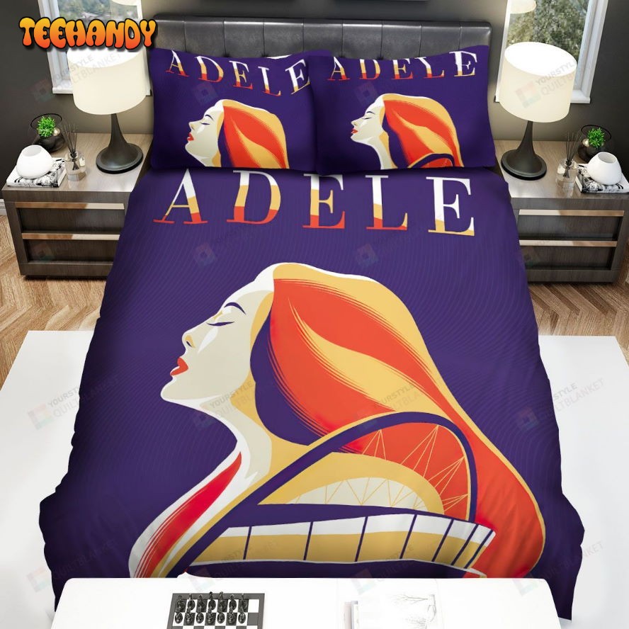 Adele London Concert Poster Spread Comforter Duvet Cover Bedding Sets