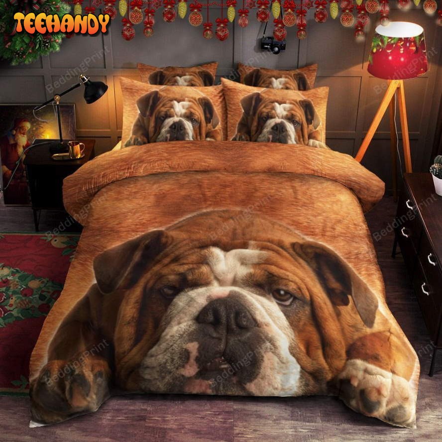 Adorable Bulldog Lying Bed Sheets Duvet Cover Bedding Sets