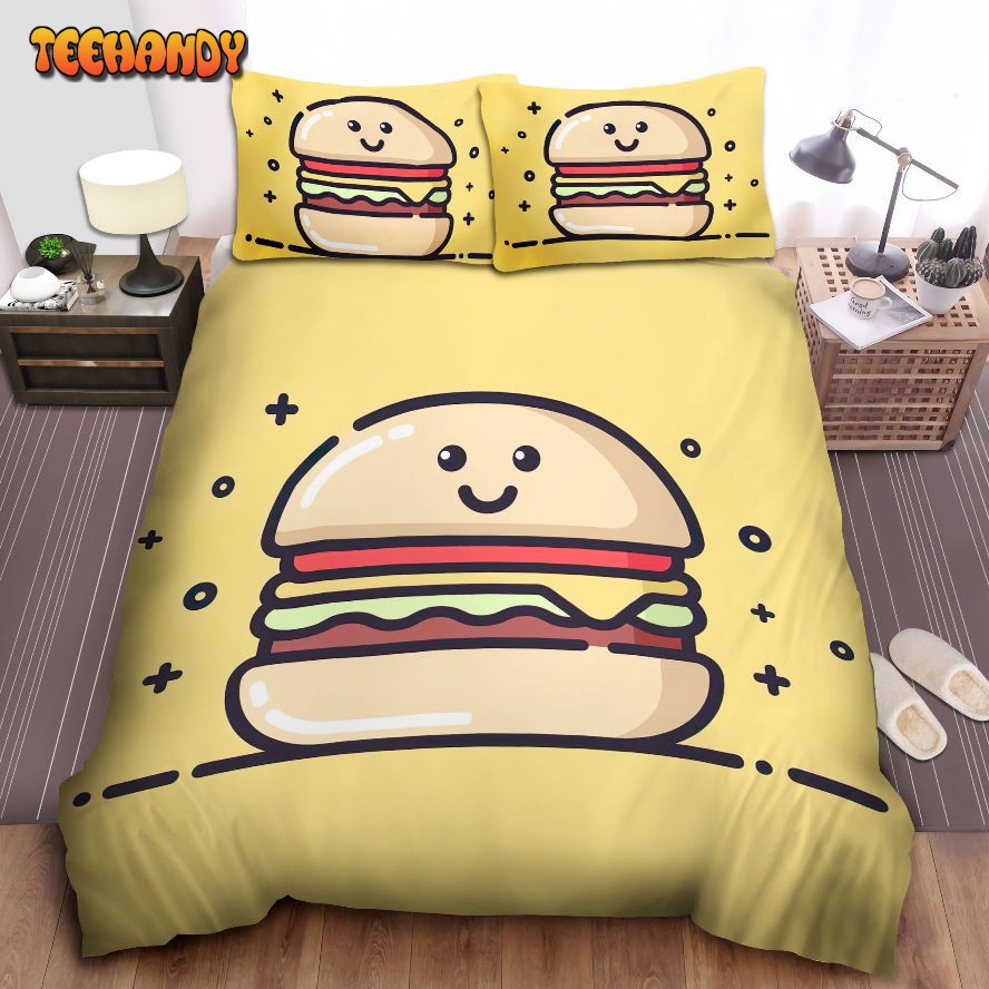 Adorable Cartoonish Hamburger Spread Comforter Bedding Sets