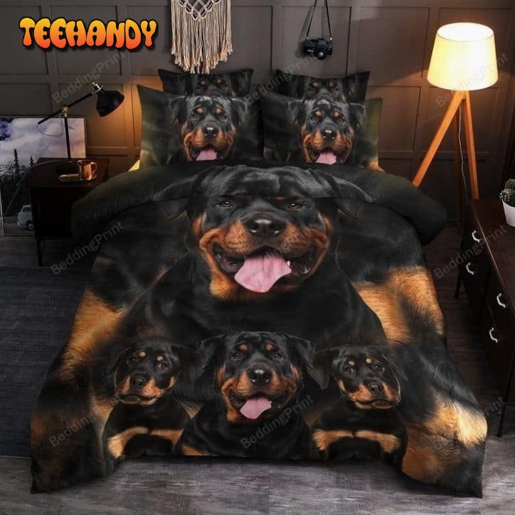 Adorable Rottweiler Family Bed Sheets Duvet Cover Bedding Sets